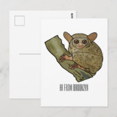 Afbeelding van Tarsier cartoon Briefkaart (Voorkant / Achterkant)