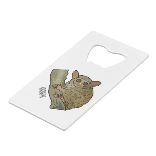 Afbeelding van Tarsier cartoon Kredietkaart Flessenopener (Achterkant Gekanteld)