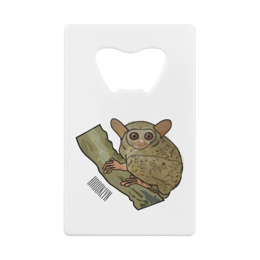 Afbeelding van Tarsier cartoon Kredietkaart Flessenopener (Achterkant)