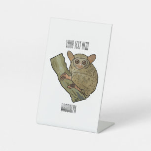 Afbeelding van Tarsier cartoon Reclamebord Met Voetstuk
