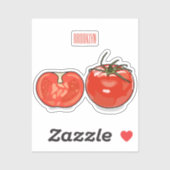 Afbeelding van tomatencartoon sticker (Vel)