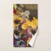 Afbeelding van Violet en Gele Bloemen Bad Handdoek (Handdoek)