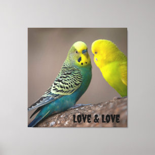 Afbeelding van vogels Aangepaste Liefde en Liefde  Canvas Afdruk