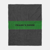 Afbeelding van zwart en groen leder fleece deken (Voorkant)