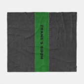 Afbeelding van zwart en groen leder fleece deken (Voorkant (Horizontaal))
