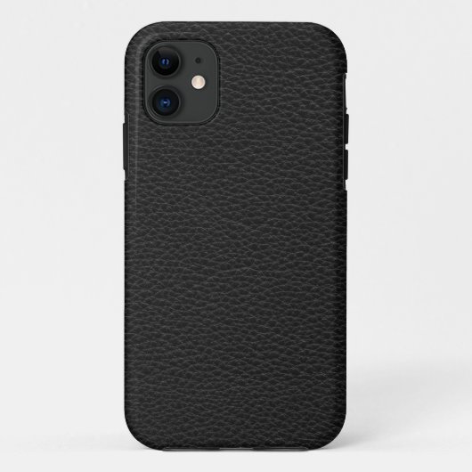 Afbeelding van zwart leer. Case-Mate iPhone case (Achterkant)