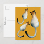 Afbeelding van zwarte en bruine katten briefkaart (Voorkant / Achterkant)