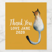 Afbeelding van zwarte en bruine katten wijn etiket (Enkel label)