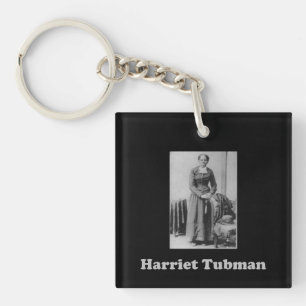 Afbeelding van zwarte en witte Harriet Tubman Sleutelhanger