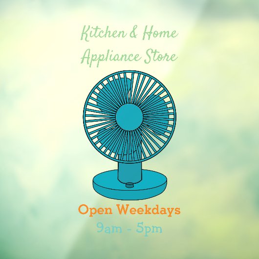 Afbeelding ventilatorcartoon raamsticker (Vel 3)