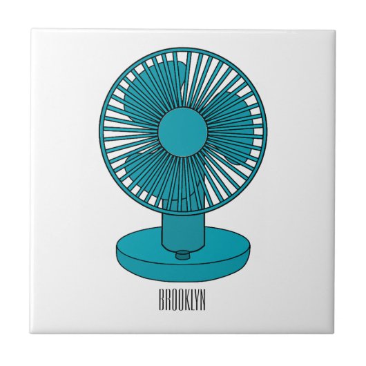 Afbeelding ventilatorcartoon tegeltje (Voorkant)