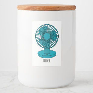 Afbeelding ventilatorcartoon voedselcontainer etiket