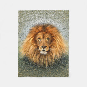 Afbeelding voor Lion Fotograaf Verf Kunst Fleece Deken
