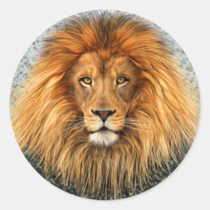Afbeelding voor lionfotografie verf kunst ronde sticker