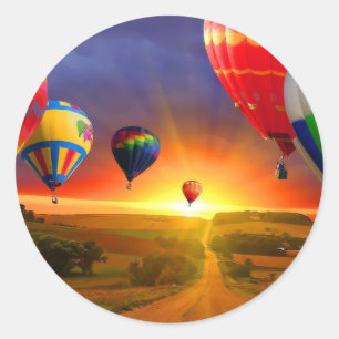 afbeelding voor luchtballon ronde sticker