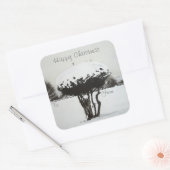 afbeelding voor sneeuwscooters voor kerst vierkante sticker (Envelop)