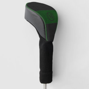 Afbeelding voor zwart en groen leder, aangepast mo golfheadcover
