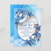 Afbeelding Waterverf Moon-flower Dank u RSVP Kaartje (Voorkant / Achterkant)