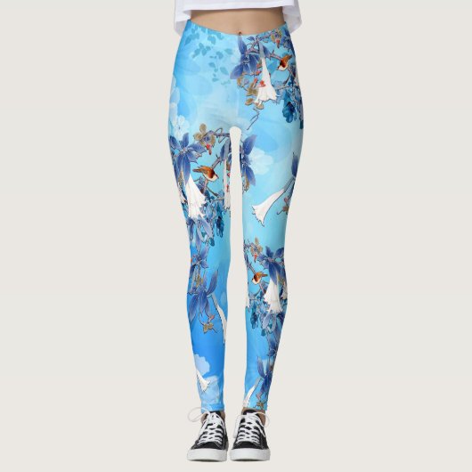 Afbeelding Waterverf Moonbloem Leggings (Voorkant)