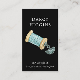 Afbeelding Waterverf Seamstress Tailor Black Visitekaartje