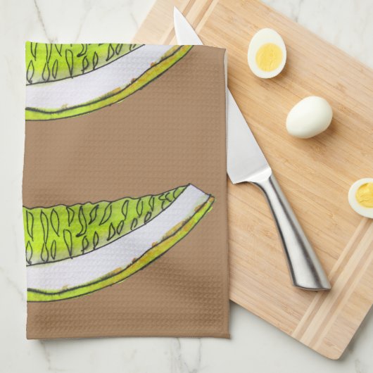 Afbeelding waterverf van Lemon Slice-vruchten Theedoek (Quarter Fold)