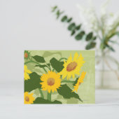 Afbeelding zonnebloemen briefkaart (Staand voorkant)