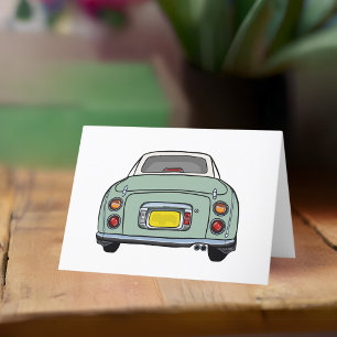 Afbeeldingen Emerald Green Figaro Car Birthday Kaart