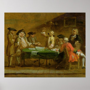Afbeeldingen in een Tavern of Coffee House, 1720s  Poster