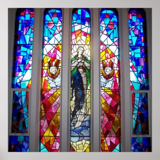 Afbeeldingen in het Poster Venster Glas in lood (Voorkant)