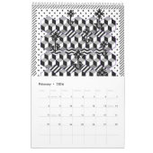 Afbeeldingen in zwarte en witte agenda kalender (Feb 2026)