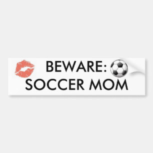 afbeeldingen, kiss%20mark_medium, BEWARE: SOCCER M Bumpersticker
