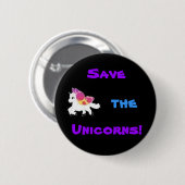 afbeeldingen, sparen, de, Unicorns. Ronde Button 5,7 Cm (Voorkant /achterkant)