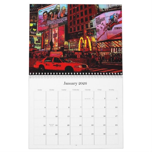 Afbeeldingen van de agenda van Manhattan Kalender (Jan 2026)