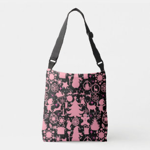 Afbeeldingen van Kerstmis in Roze Crossbody Tas