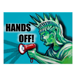 Afblijven, protest, standbeeld van vrijheid perfect poster