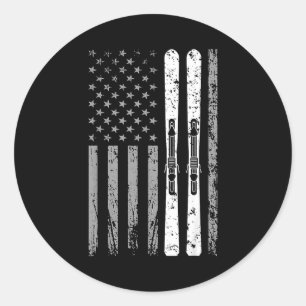 Afdal ski team 4 juli usa Amerikaanse vlag Ronde Sticker
