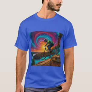 Afdalende BMX-rit langs een bosmeer T-shirt