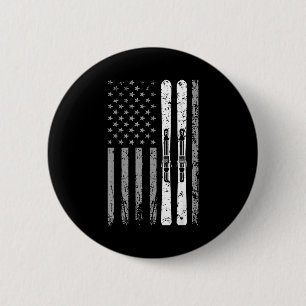 Afdalende skiteam 4 juli usa Amerikaanse vlag Ronde Button 5,7 Cm