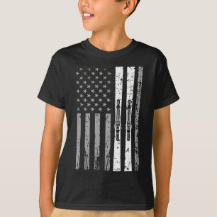 Afdalende skiteam 4 juli usa Amerikaanse vlag T-shirt