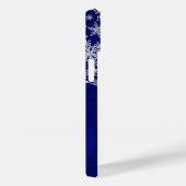 Afdalende Sneeuwschaats Blauwe Monogram Case-Mate iPhone Case (Achterkant / Rechts)