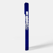 Afdalende Sneeuwschaats Blauwe Monogram Case-Mate iPhone Case (Achterkant / Links)