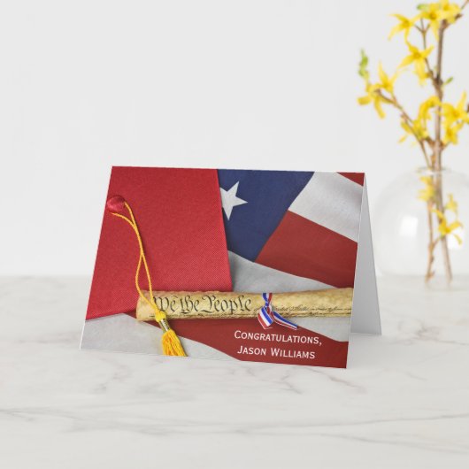 Afdekdopje op vlag met Amerikaanse grondwet Kaart (Gele Bloem)