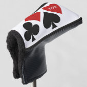 Afdekking van aangepaste monogram voor kaartspeler golfheadcover (3/4 voorkant)
