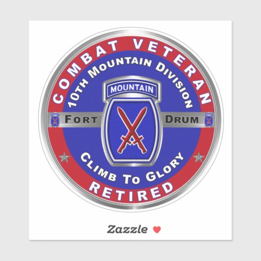 Afdeling 10e Berg, in ruste Sticker (Vel)