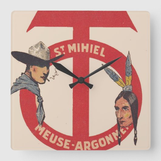 Afdeling Logo militaire eenheid AMerican Vierkante Klok (Voorkant)