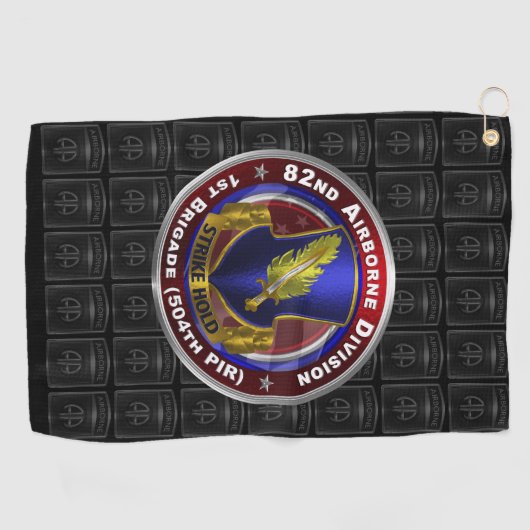 Afdeling Luchtvaart 1e Brigade 504e PIR Golfhanddoek (Horizontaal)