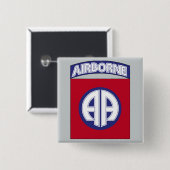 Afdeling Luchtvaart - Combat Service Vierkante Button 5,1 Cm (Voorkant /achterkant)