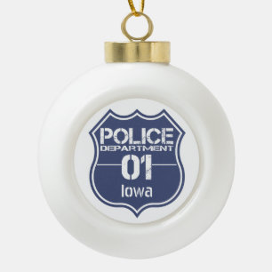Afdeling politie van Iowa Shield 01 Keramische Bal Ornament