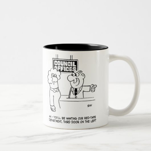 Afdeling Rode tape van de lokale raad Tweekleurige Koffiemok (Rechts)