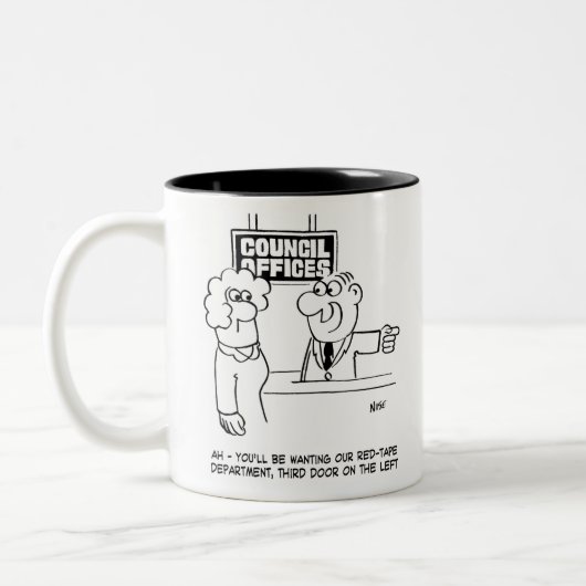 Afdeling Rode tape van de lokale raad Tweekleurige Koffiemok (Links)